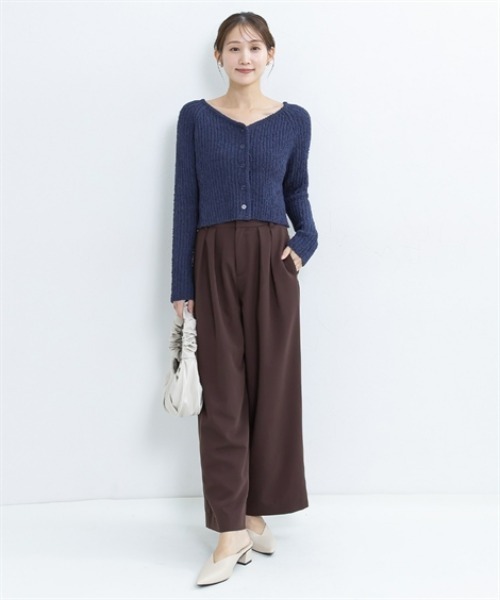 Petitjo(プッチージョ)の「小さいサイズ スラブニットカーディガン 低身長さん・小柄女性(カーディガン/ボレロ・レディース・ダークブルー/ベージュ・PL/PM/PS/PSS)」の12枚目の写真