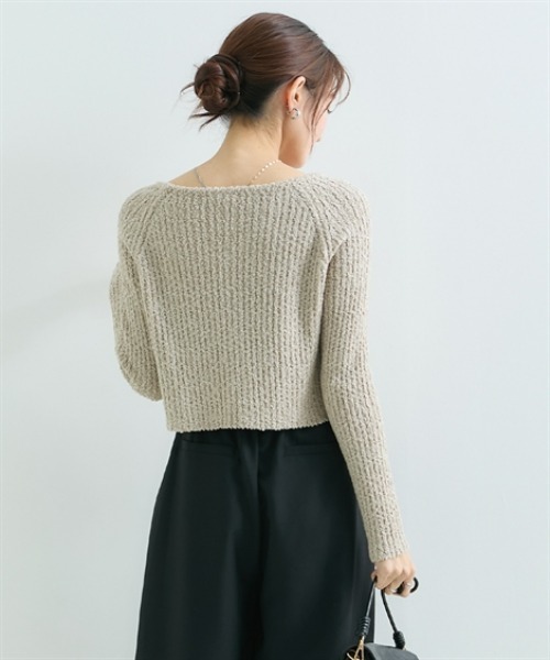 Petitjo(プッチージョ)の「小さいサイズ スラブニットカーディガン 低身長さん・小柄女性(カーディガン/ボレロ・レディース・ダークブルー/ベージュ・PL/PM/PS/PSS)」の20枚目の写真