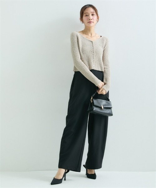 Petitjo(プッチージョ)の「小さいサイズ スラブニットカーディガン 低身長さん・小柄女性(カーディガン/ボレロ・レディース・ダークブルー/ベージュ・PL/PM/PS/PSS)」の21枚目の写真