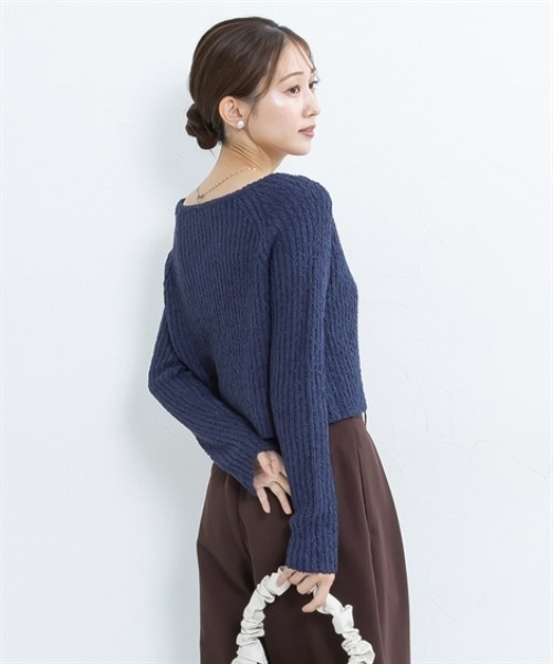 Petitjo(プッチージョ)の「小さいサイズ スラブニットカーディガン 低身長さん・小柄女性(カーディガン/ボレロ・レディース・ダークブルー/ベージュ・PL/PM/PS/PSS)」の16枚目の写真