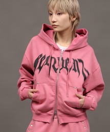 シークエンズ パーカーセットアップ ピンク SEQUENZ（シークエンズ）】sqnz washed wappen zip p/k / スタッズ