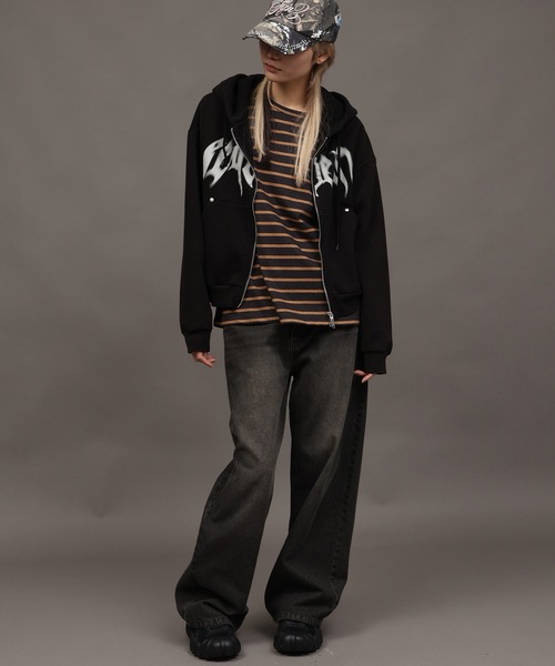 SEQUENZ(シークエンズ)の「【SEQUENZ/シークエンズ】SQNZ BLUR LOGO ZIP PK(パーカー・メンズ・杢グレー/ブルー/ブラック/ピンク・S/M/L)」の22枚目の写真