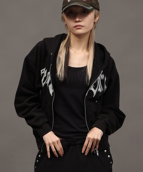 SEQUENZ(シークエンズ)の「【SEQUENZ/シークエンズ】SQNZ BLUR LOGO ZIP PK(パーカー・メンズ・杢グレー/ブルー/ブラック/ピンク・S/M/L)」の7枚目の写真