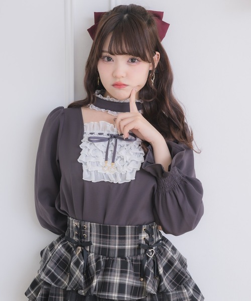 ROJITA（ロジータ）の「メイドライクフリルトップス（シャツ/ブラウス・レディース・グレー/ブラック/ピンク・FREE）」の7枚目の写真