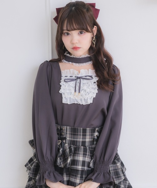 ROJITA（ロジータ）の「メイドライクフリルトップス（シャツ/ブラウス・レディース・グレー/ブラック/ピンク・FREE）」の8枚目の写真