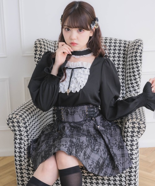 ROJITA（ロジータ）の「メイドライクフリルトップス（シャツ/ブラウス・レディース・グレー/ブラック/ピンク・FREE）」の11枚目の写真