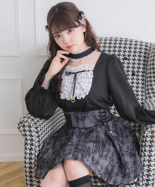 ROJITA（ロジータ）の「メイドライクフリルトップス（シャツ/ブラウス・レディース・グレー/ブラック/ピンク・FREE）」の12枚目の写真