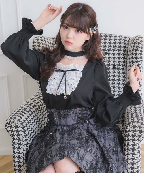 ROJITA（ロジータ）の「メイドライクフリルトップス（シャツ/ブラウス・レディース・グレー/ブラック/ピンク・FREE）」の14枚目の写真