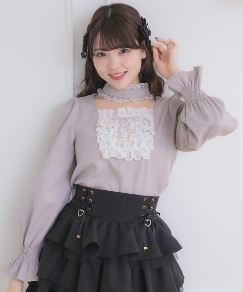 ROJITA（ロジータ）の「メイドライクフリルトップス（シャツ/ブラウス・レディース・グレー/ブラック/ピンク・FREE）」の16枚目の写真