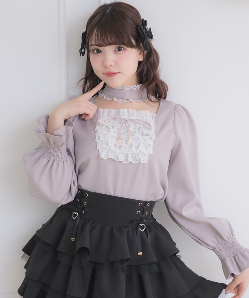 ROJITA（ロジータ）の「メイドライクフリルトップス（シャツ/ブラウス・レディース・グレー/ブラック/ピンク・FREE）」の18枚目の写真