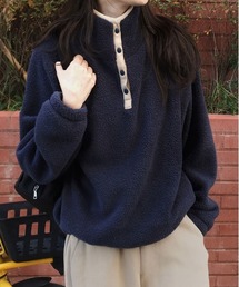 Aelina（エリナ）の「配色パッチワークフリーススウェット（スウェット）」