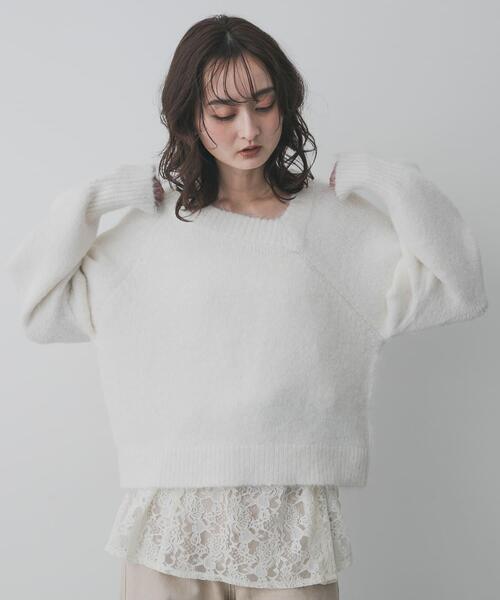 SENSE OF PLACE by URBAN RESEARCH(センスオブプレイスバイアーバンリサーチ)の「アシメネックニット(ニット/セーター・レディース・レッド/グレー/アイボリー/ブラック/ライトブルー・ONE)」の16枚目の写真