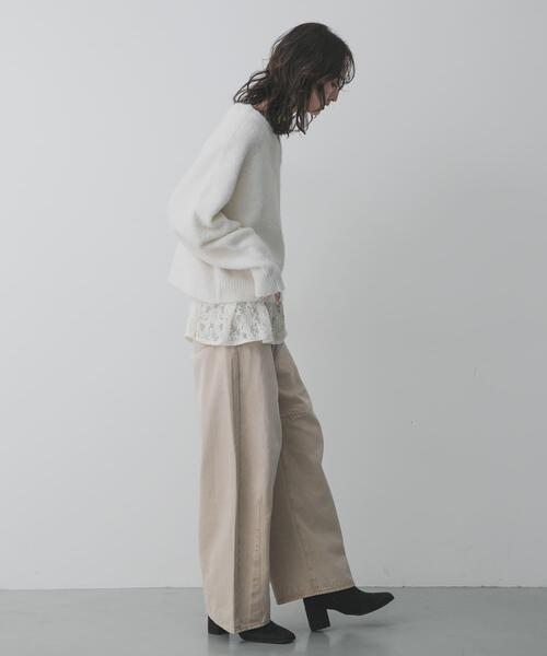 SENSE OF PLACE by URBAN RESEARCH(センスオブプレイスバイアーバンリサーチ)の「アシメネックニット(ニット/セーター・レディース・レッド/グレー/アイボリー/ブラック/ライトブルー・ONE)」の12枚目の写真