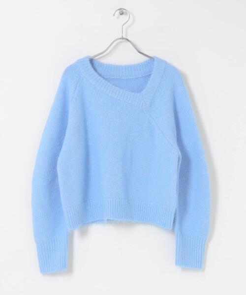 SENSE OF PLACE by URBAN RESEARCH(センスオブプレイスバイアーバンリサーチ)の「アシメネックニット(ニット/セーター・レディース・レッド/グレー/アイボリー/ブラック/ライトブルー・ONE)」の14枚目の写真