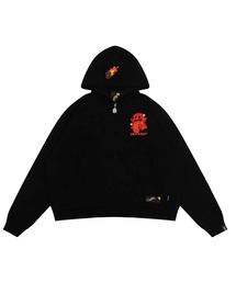 A'GEM/9 × .kom 『GRAF&WU/グラフアンドユー』Solar System Planet Cute Ghost Embroidered Zip-up Hoodie /太陽系惑星 キュートゴースト 刺繍 ジップアップ パーカー