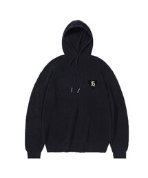 EIGHTVOLUME（エイトボリューム）の「EV E Patch Haji Knit Overfit Hoodie (Black)（ニット/セーター）」