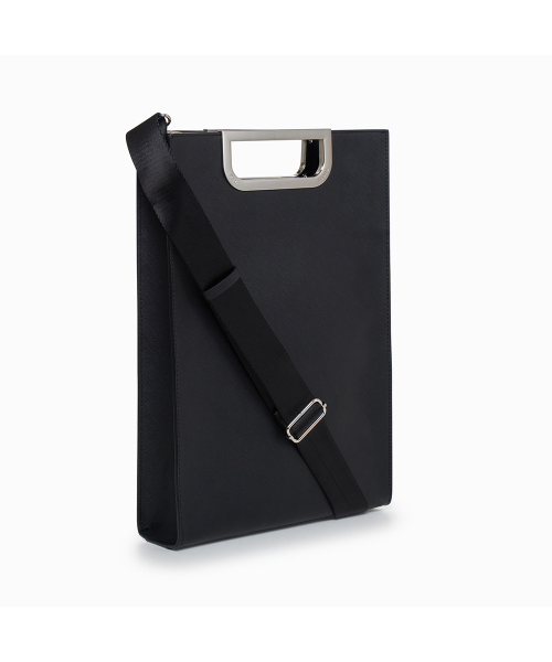 Metal Grip Slim Briefcase (Black/Silver)