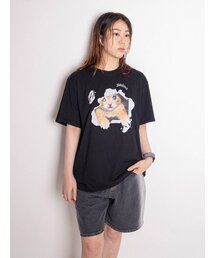 KATRINA K（カトリーナケイ）の「ペーパースコティッシュキャット半袖Tシャツ-ブラック（Tシャツ/カットソー）」