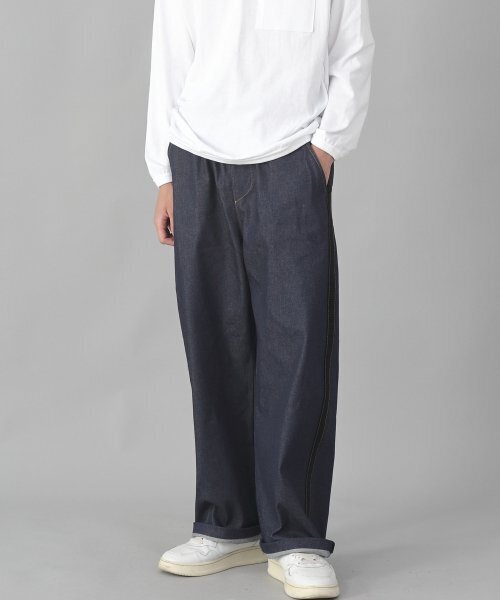 SAINTCREW(セントクルー)の「ブラックPラインEXワイドパンツPLW-341デニムインディゴ(デニムパンツ・メンズ・その他・MEDIUM/LARGE/X-LARGE)」の1枚目の写真