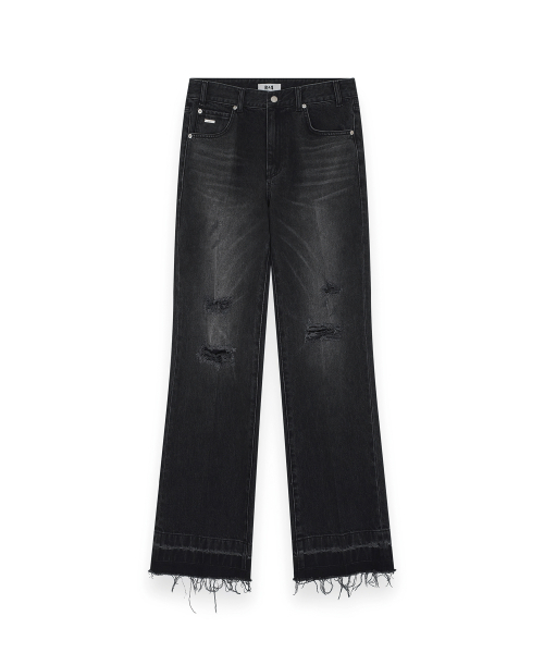 R-4(アールフォー)の「R-0028 / DISTRESSED BOOTCUT JEANS(BLACK)(デニムパンツ・メンズ・ブルー系その他・SMALL/MEDIUM/LARGE)」の1枚目の写真