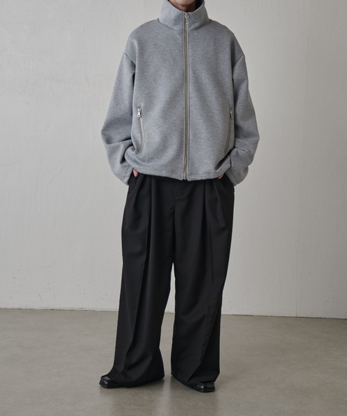 Lui's（ルイス）の「リラックス スタンドブルゾン（スウェット・メンズ・グレー/ブラック/ネイビー/ライトグレー・S/M）」の14枚目の写真