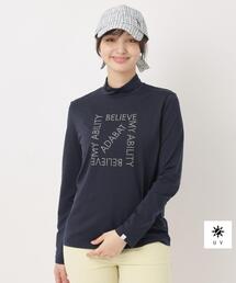 adabat | 【UVカット】ドットロゴプリントモックネックプルオーバー(Tシャツ/カットソー)
