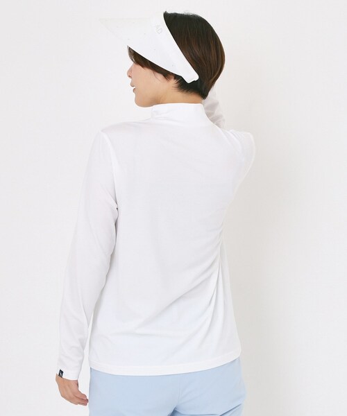 adabat(アダバット)の「【UVカット】ドットロゴプリントモックネックプルオーバー(Tシャツ/カットソー・レディース・ホワイト/ピンク/ネイビー・38/40/42)」の8枚目の写真