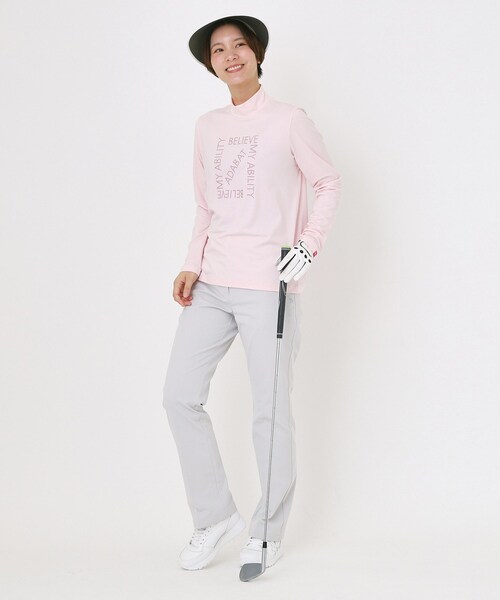 adabat(アダバット)の「【UVカット】ドットロゴプリントモックネックプルオーバー(Tシャツ/カットソー・レディース・ホワイト/ピンク/ネイビー・38/40/42)」の20枚目の写真