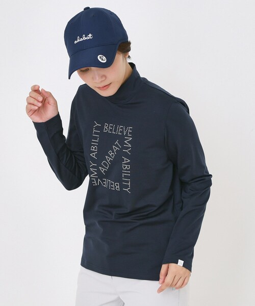 adabat(アダバット)の「【UVカット】ドットロゴプリントモックネックプルオーバー(Tシャツ/カットソー・レディース・ホワイト/ピンク/ネイビー・38/40/42)」の13枚目の写真