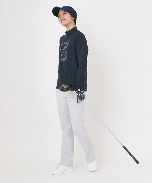 adabat(アダバット)の「【UVカット】ドットロゴプリントモックネックプルオーバー(Tシャツ/カットソー・レディース・ホワイト/ピンク/ネイビー・38/40/42)」の15枚目の写真