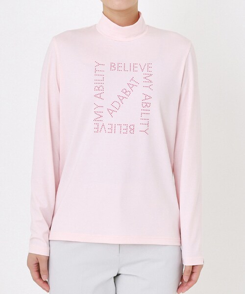 adabat(アダバット)の「【UVカット】ドットロゴプリントモックネックプルオーバー(Tシャツ/カットソー・レディース・ホワイト/ピンク/ネイビー・38/40/42)」の17枚目の写真