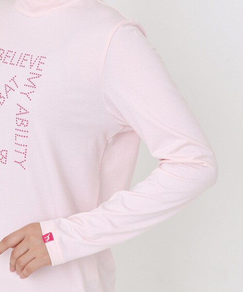 adabat(アダバット)の「【UVカット】ドットロゴプリントモックネックプルオーバー(Tシャツ/カットソー・レディース・ホワイト/ピンク/ネイビー・38/40/42)」の11枚目の写真