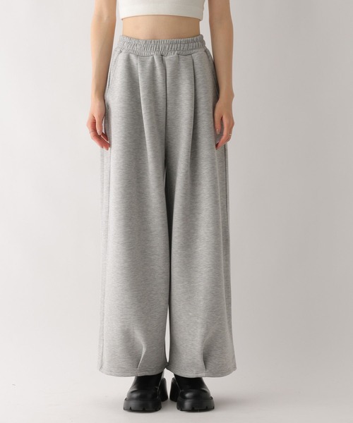 Heather(ヘザー)の「ポンチタックワイドパンツ 642185(スウェットパンツ・レディース・グレー/オートミール・FREE)」の12枚目の写真