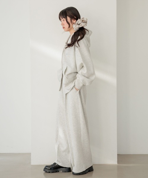 Heather(ヘザー)の「ポンチタックワイドパンツ 642185(スウェットパンツ・レディース・グレー/オートミール・FREE)」の5枚目の写真