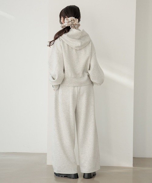 Heather(ヘザー)の「ポンチタックワイドパンツ 642185(スウェットパンツ・レディース・グレー/オートミール・FREE)」の6枚目の写真