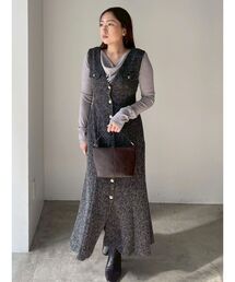 LAGUNAMOON | フラップボタンツィードジャンパースカート(ワンピース)