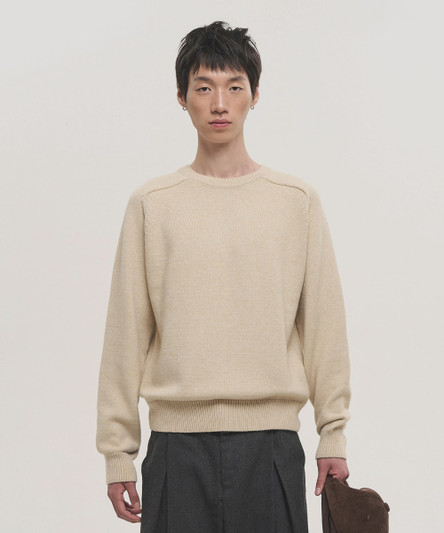 NOISE(ノイズ)の「エッセンシャルラウンドクロップニット - ベージュ(ニット/セーター・レディース・その他・MEDIUM/LARGE/X-LARGE)」の2枚目の写真