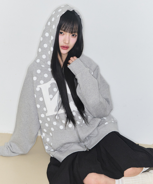 ILLIGO（イリゴ）の「129 ロゴパッチ フードパーカー ジップアップ ドット メランジ（パーカー・レディース・その他・SMALL/MEDIUM/LARGE）」の6枚目の写真