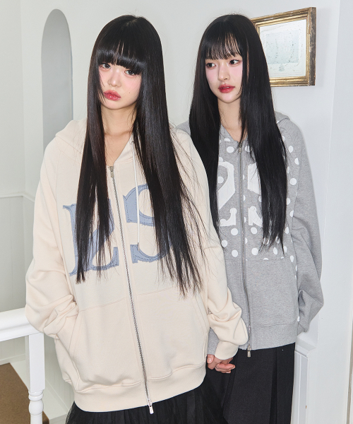 ILLIGO（イリゴ）の「129 ロゴパッチ フードパーカー ジップアップ ドット メランジ（パーカー・レディース・その他・SMALL/MEDIUM/LARGE）」の2枚目の写真