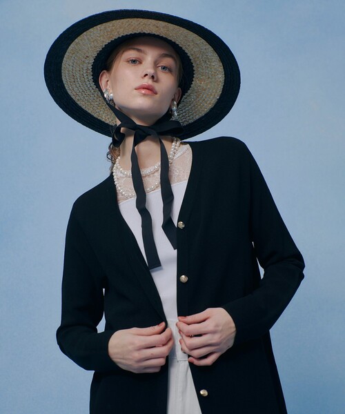 LOULOU WILLOUGHBY(ルルウィルビー)の「【LOULOU WILLOUGHBY】カノコワイドボーダーカーデワンピース(カーディガン/ボレロ・レディース・ブラック系その他/ブラック・2)」の7枚目の写真