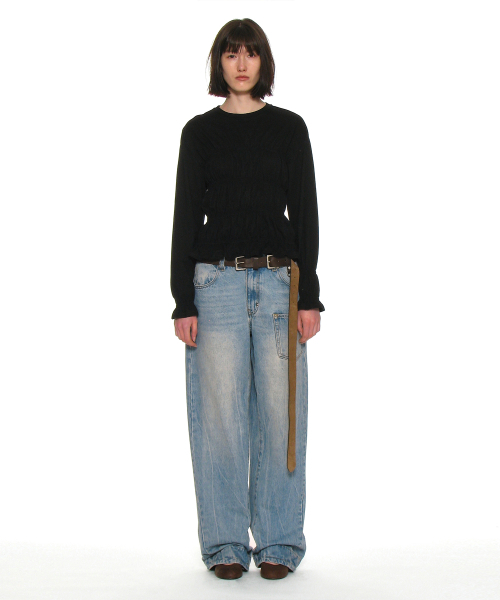 PARTIMENTO WOMEN(パルティメントウィメン)の「スモークドロングスリーブトップ_ブラック(Tシャツ/カットソー・レディース・その他・S/M)」の2枚目の写真
