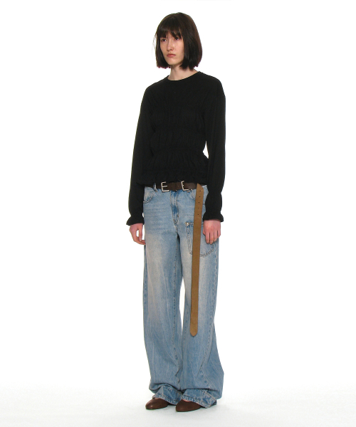 PARTIMENTO WOMEN(パルティメントウィメン)の「スモークドロングスリーブトップ_ブラック(Tシャツ/カットソー・レディース・その他・S/M)」の3枚目の写真