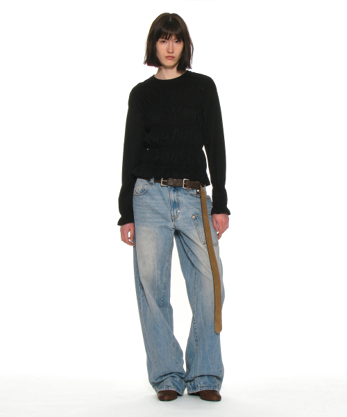 PARTIMENTO WOMEN(パルティメントウィメン)の「スモークドロングスリーブトップ_ブラック(Tシャツ/カットソー・レディース・その他・S/M)」の4枚目の写真