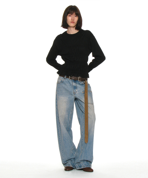 PARTIMENTO WOMEN(パルティメントウィメン)の「スモークドロングスリーブトップ_ブラック(Tシャツ/カットソー・レディース・その他・S/M)」の5枚目の写真