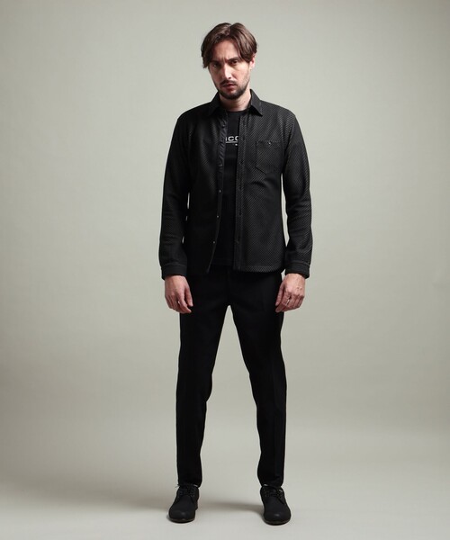 HIDEAWAYS NICOLE（ハイダウェイニコル）の「【HIDEAWAYS BLACK】ブライトタックバイヤスレギュラーカラーシャツ（シャツ/ブラウス・メンズ・ブラック/ホワイト・M/L/XL）」の20枚目の写真