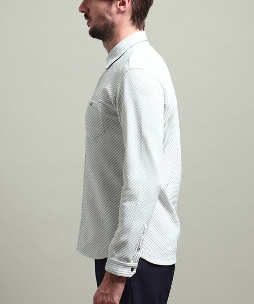 HIDEAWAYS NICOLE（ハイダウェイニコル）の「【HIDEAWAYS BLACK】ブライトタックバイヤスレギュラーカラーシャツ（シャツ/ブラウス・メンズ・ブラック/ホワイト・M/L/XL）」の5枚目の写真