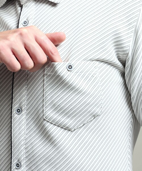 HIDEAWAYS NICOLE（ハイダウェイニコル）の「【HIDEAWAYS BLACK】ブライトタックバイヤスレギュラーカラーシャツ（シャツ/ブラウス・メンズ・ブラック/ホワイト・M/L/XL）」の11枚目の写真