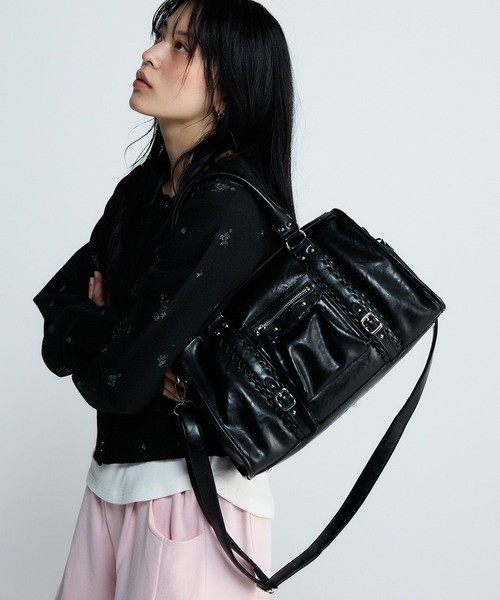 JEANASIS(ジーナシス)の「アンティークステッチボストン/646442(ボストンバッグ・レディース・ブラウン系その他/ブラック/ブルー系その他・FREE)」の1枚目の写真