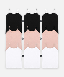 REDE（リデ）の「[3PACK]ベーシックポリコットン無地ストリング女性スリーブレス（Tシャツ/カットソー）」