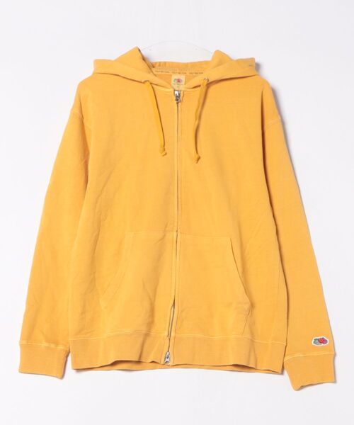 MARINE プルオーバーパーカー イエロー JINDAI スウェットプルオーバーパーカー カレッジロゴ フロスト